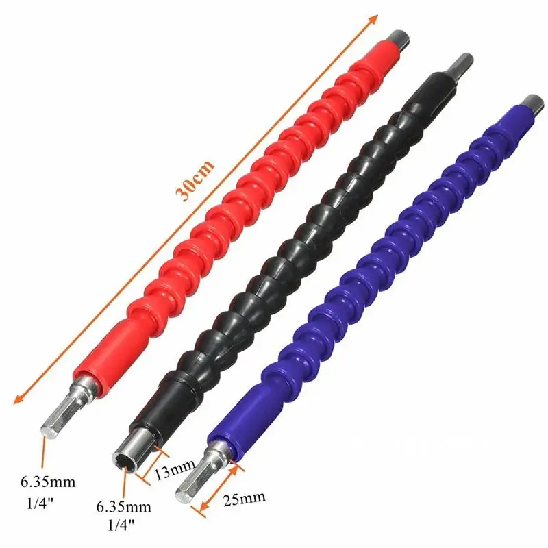 

Useful 30 CM/11.8 Inch Flexible Drill Shaft Socket Key Drive Bits Extension Extender Link Snake Double Head Screwdriver #251877