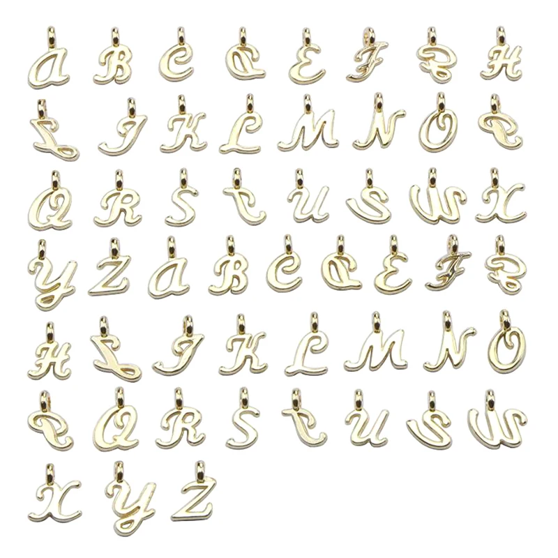 26Pcs Gold A-Z Letters Alphabet Charms Pendant DIY Jewelry Making Accessories