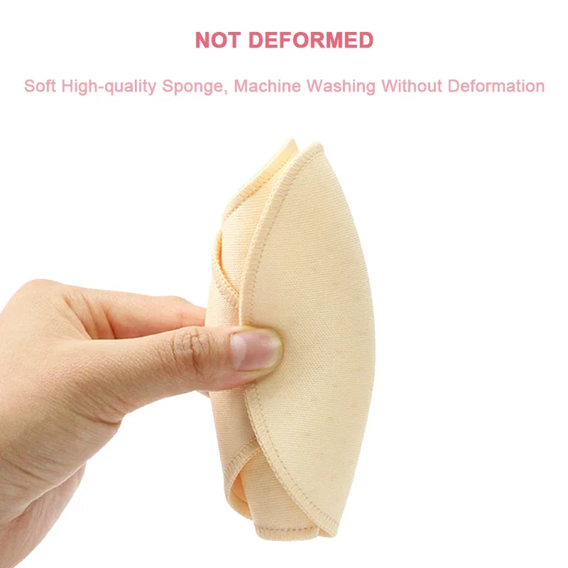 Breathable Push-up Bra Pads Inserts, Sewn Edge, Breast Enhancers, Removable Padding, A, B, C, D Cup, 1 Pair