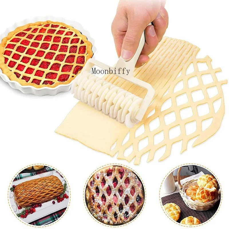 1PC Pastry Lattice Roller Cutter Pie Pastry Dough Cutter Roller Home Kitchen Tools Baking Tools Silicone Mold