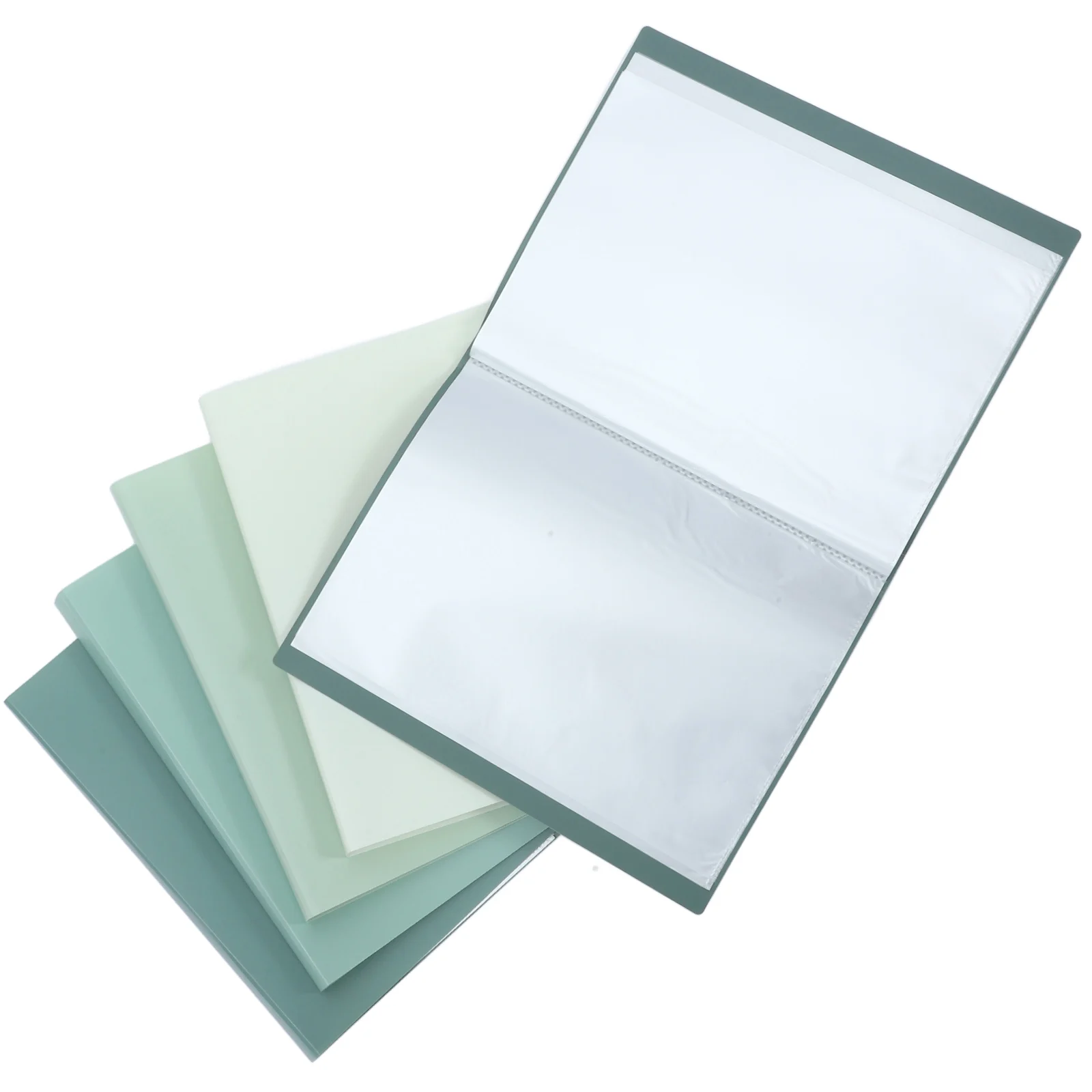 

5pcs Gradient Color Document File Organizer Plastic Storage Binder Lightweight Portable Book Multiple Pockets Artwork