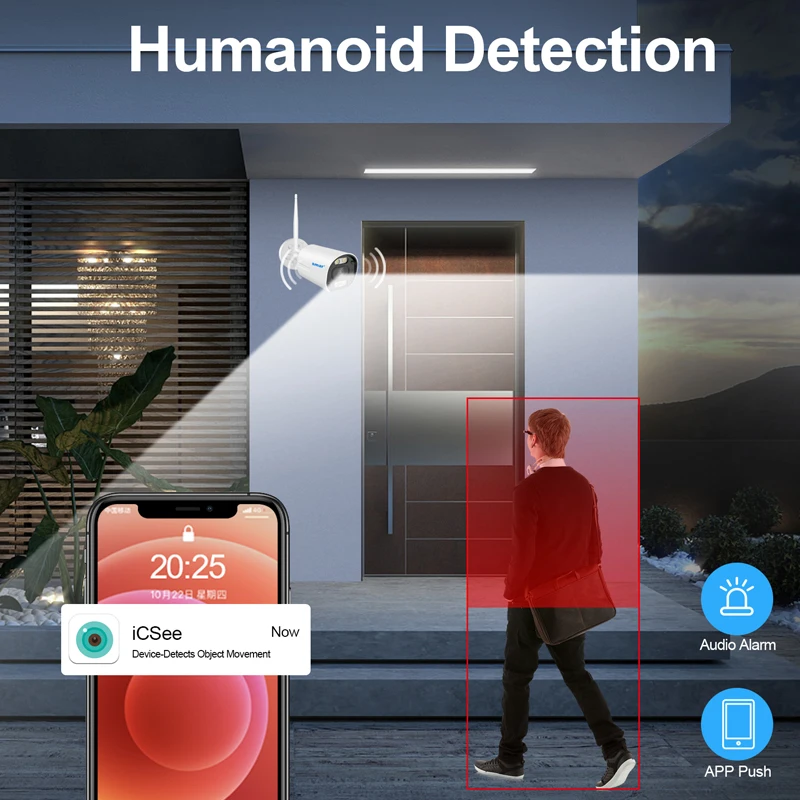 Беспроводная система видеонаблюдения Smar, комплект Wi-Fi, камера безопасности 5MP HD, аудио AI Face Detect, IP 8CH NVR, комплект видеонаблюдения ICSEE
