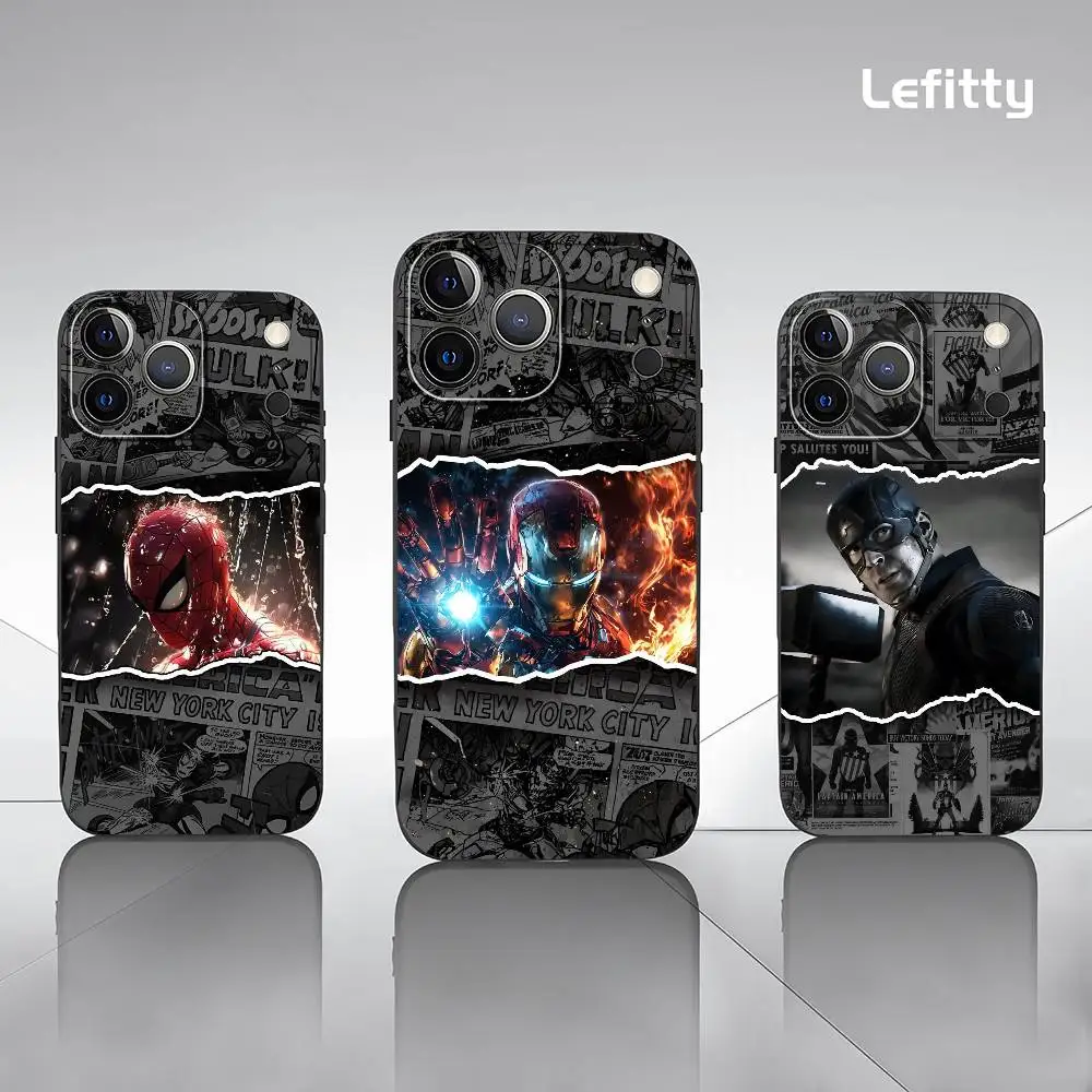 

Cool S-Super H-Hero Phone Case For iPhone 17 16 15 14 13 12 11 Pro Max Plus Mini Black Frosted Soft Shell Funda