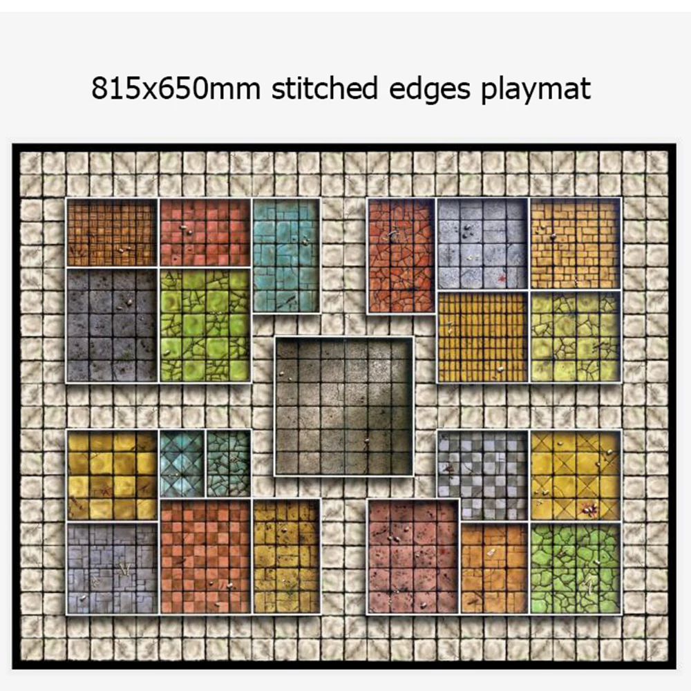 Custom Big Playmat HeroQuest with Stitched Edges (Locked Edges Big Mousepad) Desk Mat Natural Rubber Board Games Large Mouse Pad