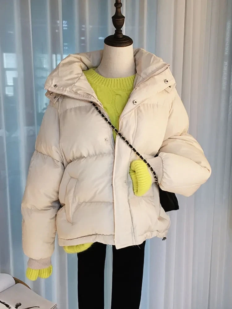 Parka à capuche rembourrée en coton pour femmes, manteau d'hiver, vêtements d'extérieur décontractés, mode, optique, chaud, court, combiné, femme