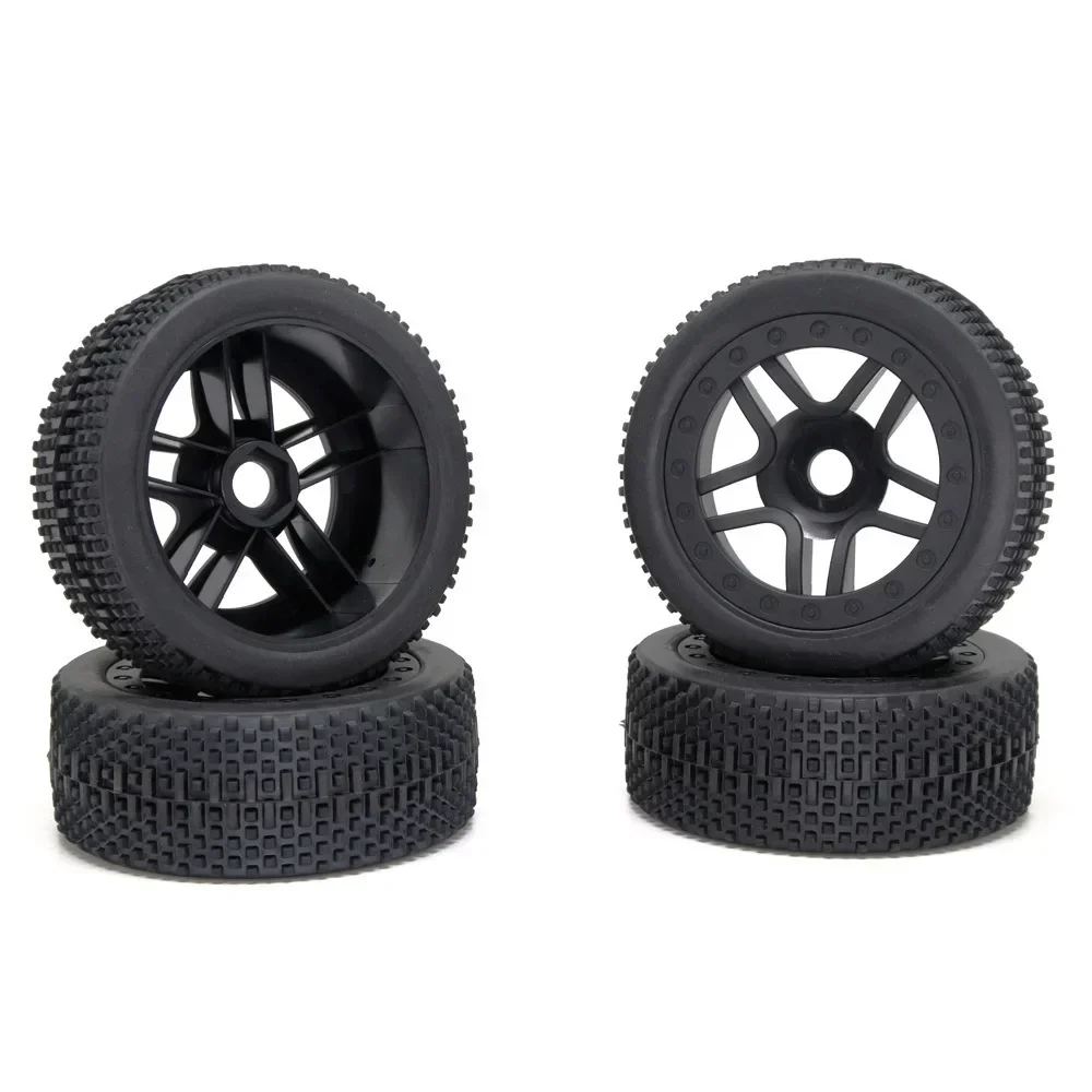 4PCS 1:8 Off-Road Tire Soft Tire Snow Cross-country Racing Flat Running Grip Strong Tire for HG FS