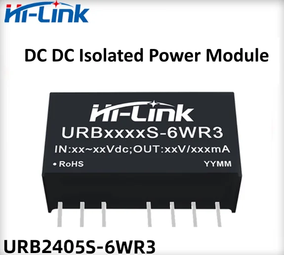

10pcs Hi-link URA2405S-6WR3 URB2405S-6WR3 6W DC-DC Power Module 3.3/5/9/12/15/24V 4:1 Wide Input For Industrial Control