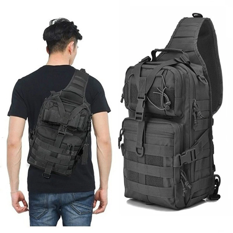 

Fishing Climbing Chest Bag Outdoor Multifunction Shoulder Backpack Rucksacks Bag for Sport Molle System Bag