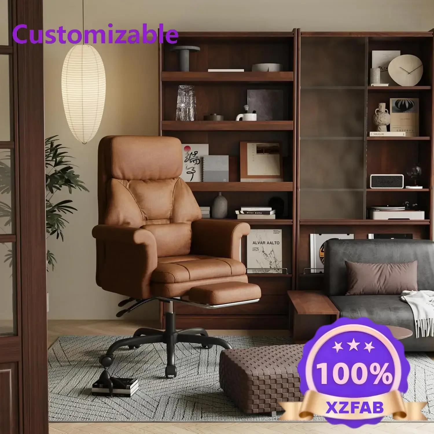 Factory Direct 2026 Leisure Style Reversible Armrests Big and Tall Office Desk Chair, Criss Cross Chair with Wheels