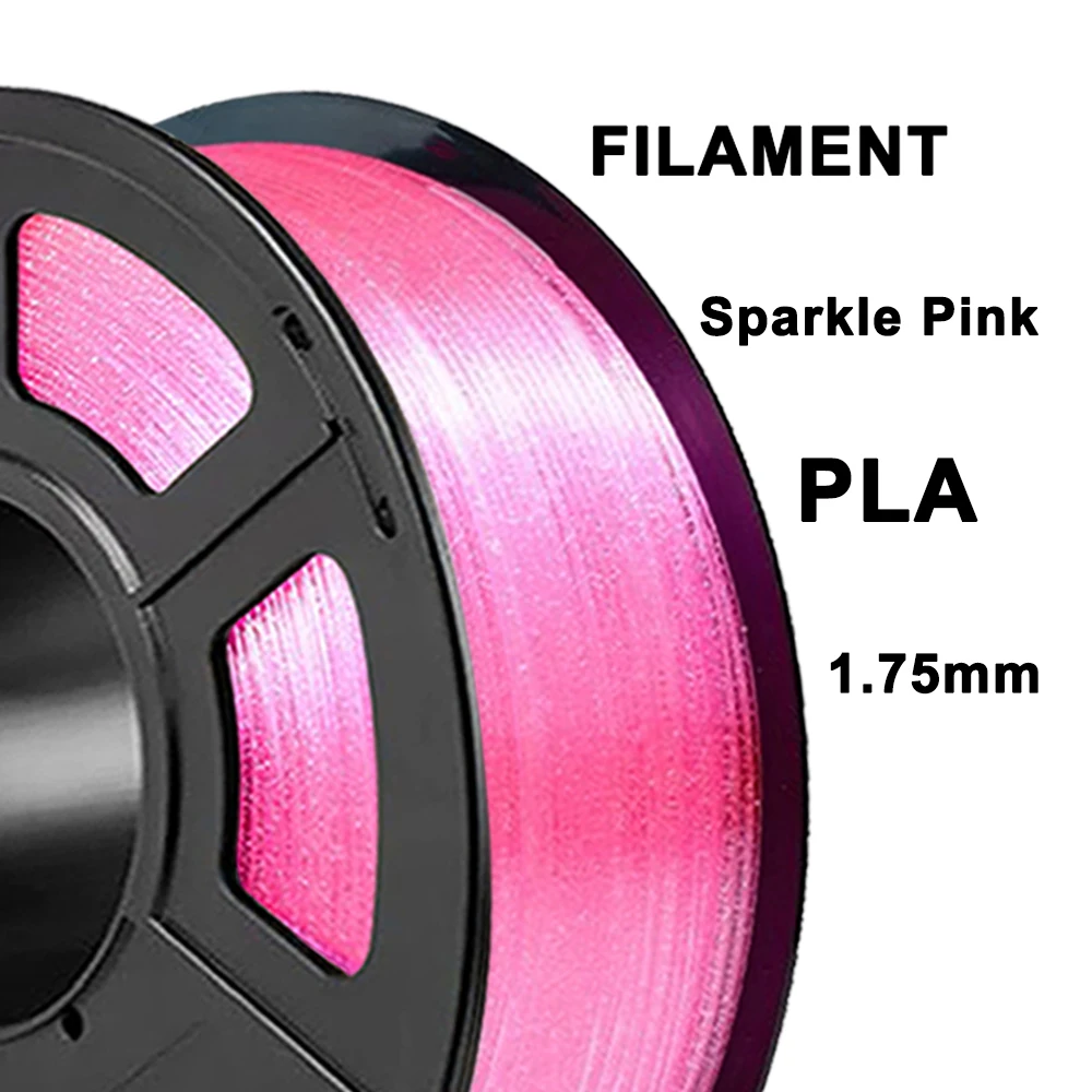 250g 1Kg PLA Crystal Sparkle Pink 3D Printer PLA Filament 1.75mm Transparent Crystal Sparkle Pink 3D Printer Material