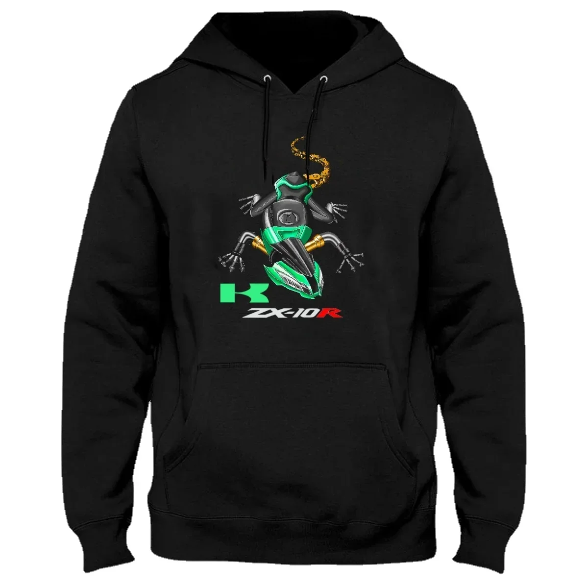 Classic Japanese Motorcycle ZX-10R Lizard Inspired Pullover Hoodie New 100% Cotton Comfortable Casual Mens Sweatshirt Streetwear