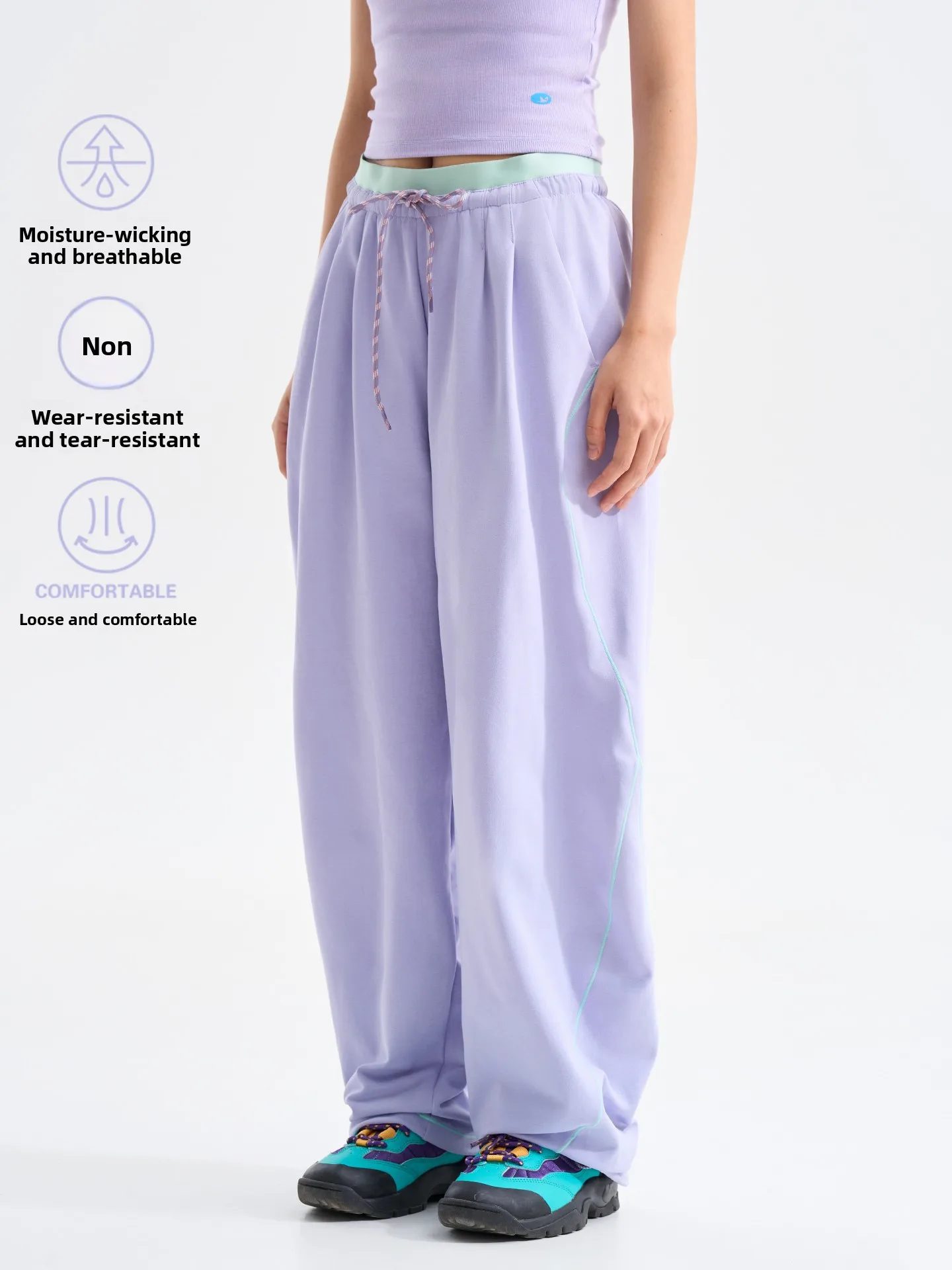 

Outdoor Hiking Sport Pants Men Women Thin Bend Knife Pants Small Size Spring Summer Polyester Fiber High Waist Straight Leg