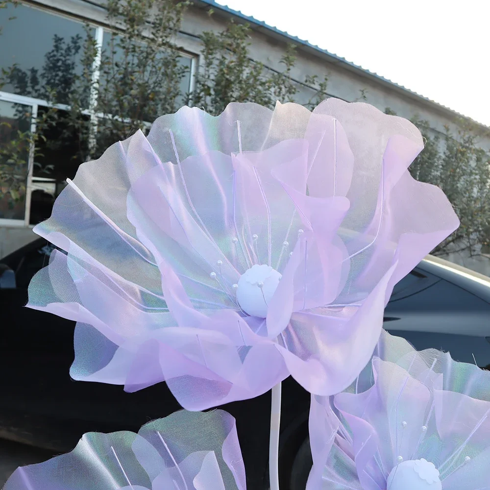 Silk Poppy Artificial Yarn Flower Wedding Outdoor Party Decoration Wreath Flores Branch Photography Props Giant Gauze Flowers