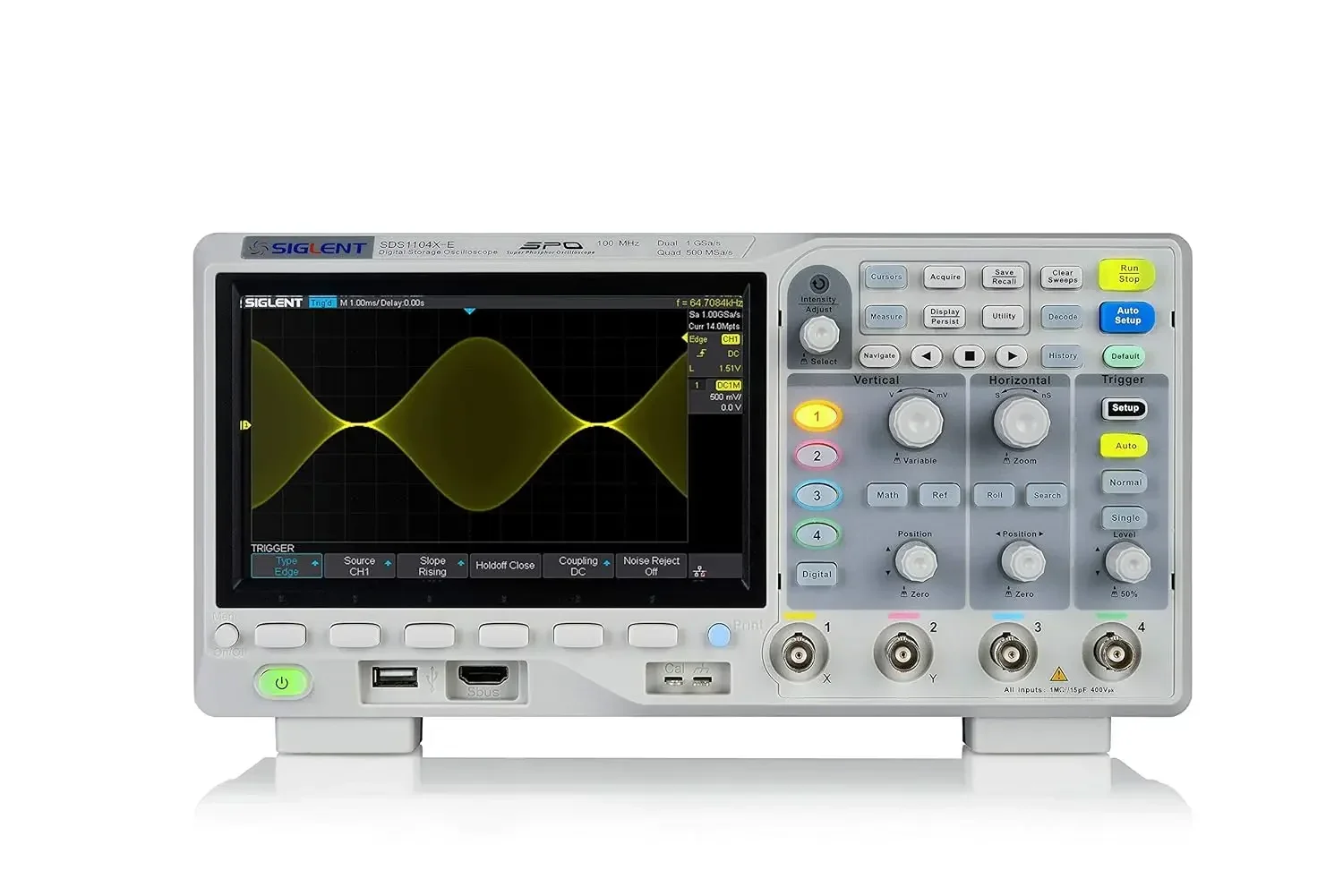 home.Technologies SDS1104X-E 100Mhz Digital Oscilloscope 4 channels Standard Decoder, Grey