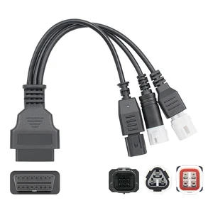 Cáp mở rộng xe máy, nam nam, 3pin, 4pin cho yamaha, 6pin cho honda, 16pin, đầu nối OBD2, công cụ chẩn đoán moto 6 Chẩn đoán bán hàng chính xe máy - №2