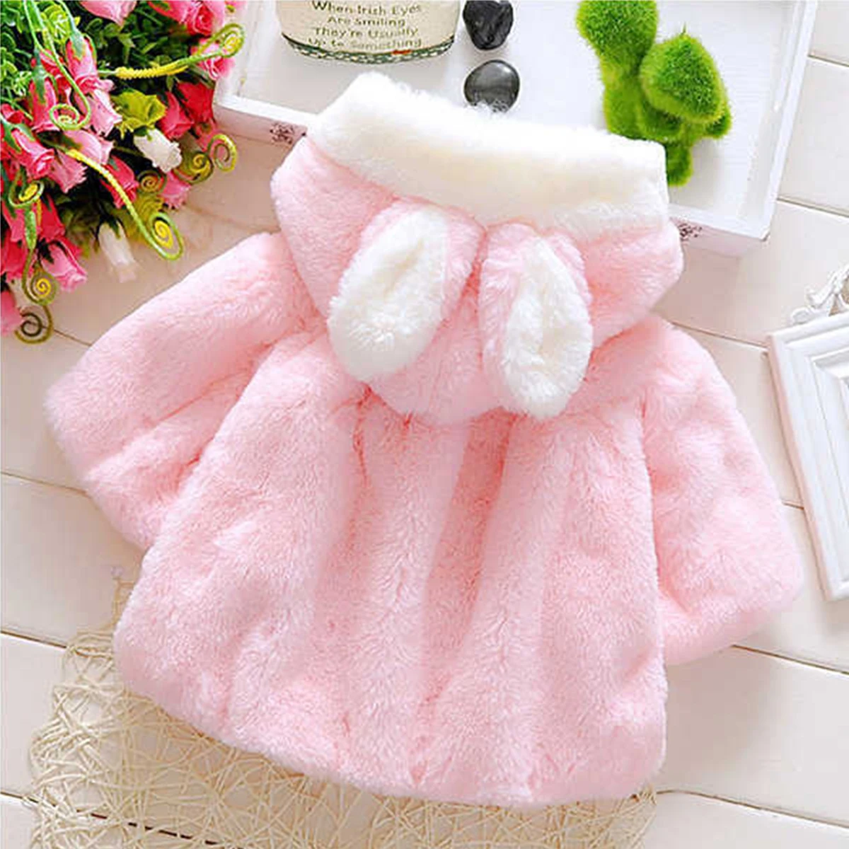 Newborn winter warm hooded baby jumpsuit, thick and soft women\'s baby clothes children\'s clothing from 0 to 24 months old