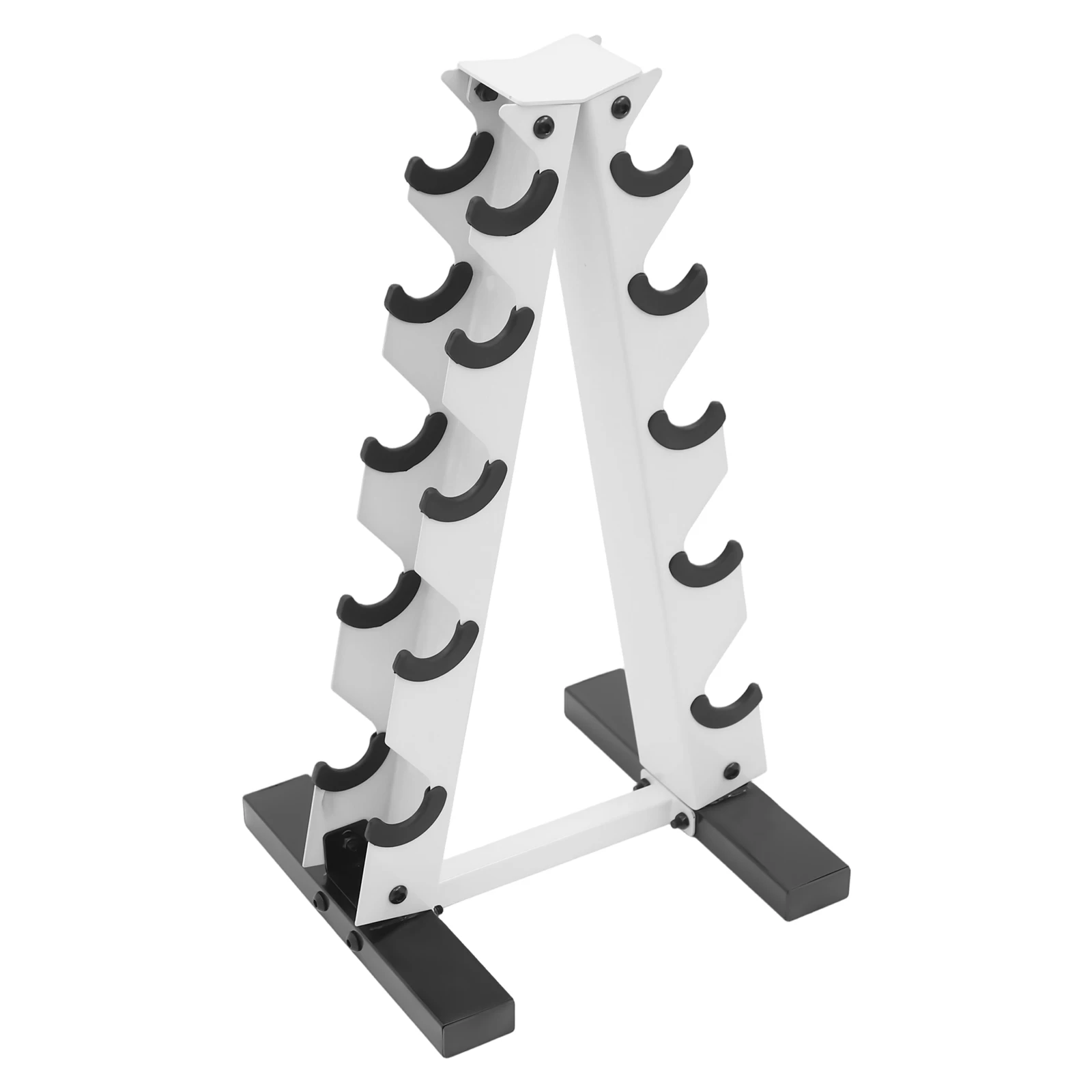 Soporte para mancuernas en forma de A, soporte de almacenamiento para mancuernas de acero de 5 niveles, equipo de levantamiento de pesas para ahorro de espacio, colocación de accesorios de Fitness