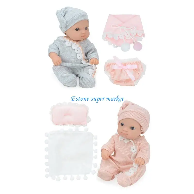 090B 8-calowy zestaw lalek bobasów dla malucha życie jak Reborns zabawka prezent urodzinowy realistyczny zestaw lalek dla z do