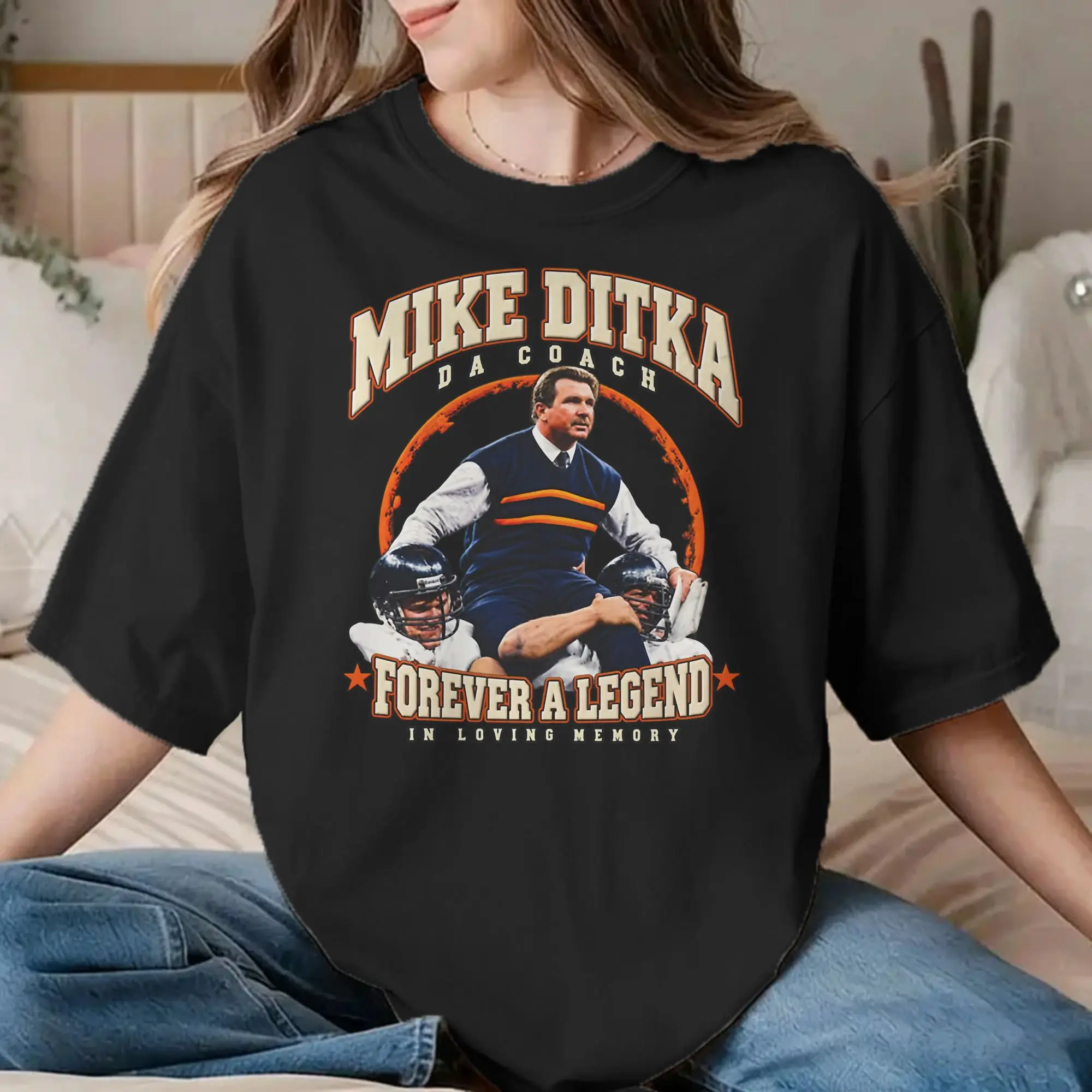 Men Women RIP Mike Ditka In Memoriam Football T Shirt  100% Cotton Clothing Hipster Short Sleeve Tee Shirt Gift Idea T-Shirt
