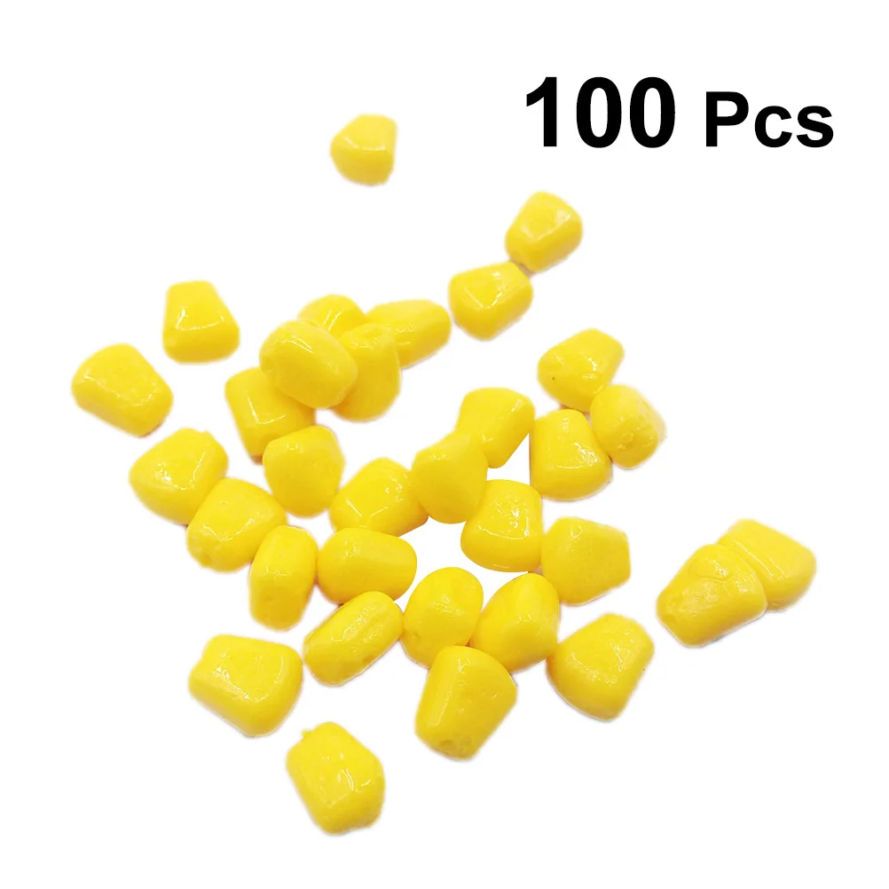 

100 Pcs Bionic Corn Kernel Bait Fishing Goods Silicone Lures for Artificail Simulation Baits Floating Artificial