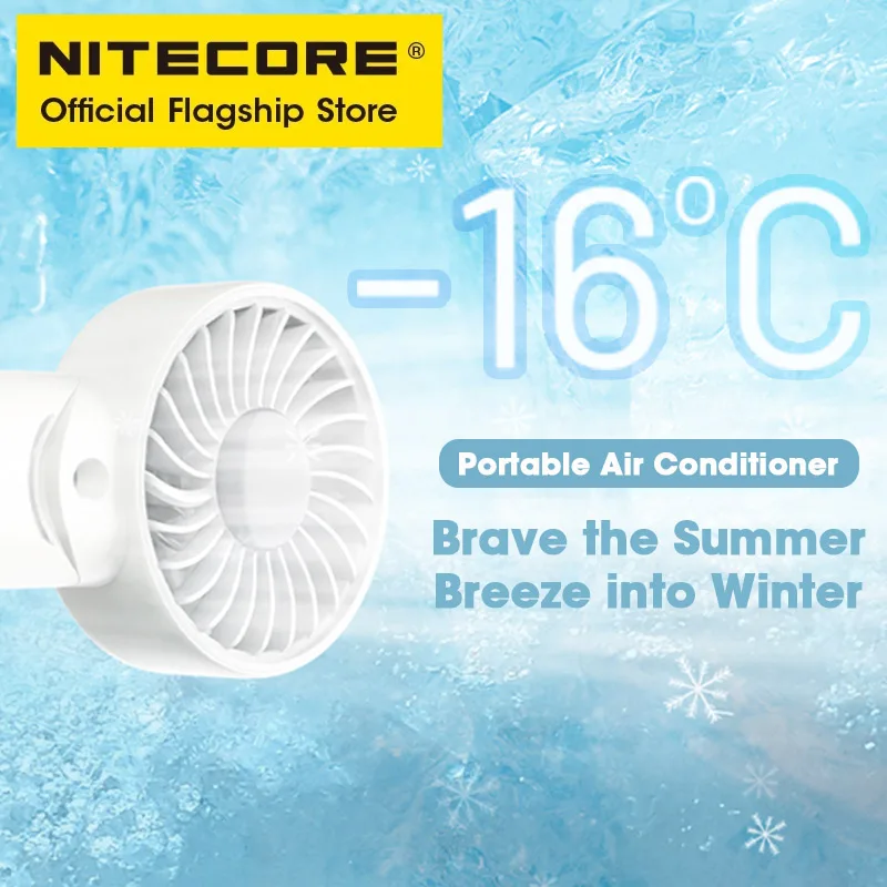 Nitecore izzcool 30 ventilador de ar condicionado dobrável edc portátil acampamento ventilador portátil USB-C recarregável spray resfriamento névoa refrigerador