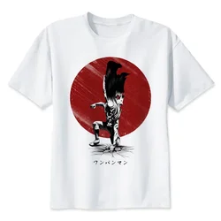 one punch man saitama t shirt men Summer japanese anime funny print T Shirt boy short sleeve with white color Fashion Top Tees