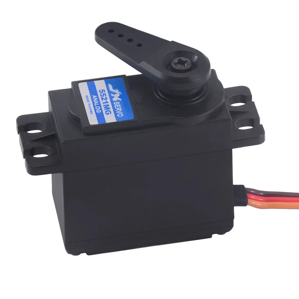JX PS-5521MG 75g 20,3kgfulukcm@6V Metal Gear Servo - Alto torque para carros RC 1:8 (direção), robôs (articulares) e aviões (embros)