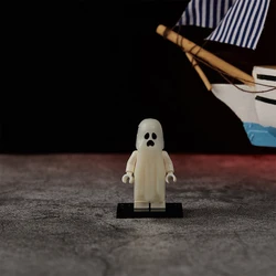 1PC Horror Halloween Series Building Blocks Luminous Smiling & Crying Ghost Model Action Figures Small Bricks Toys for Children