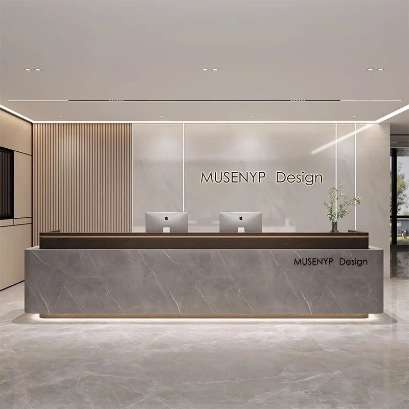 

Cashier Simple Modern Reception Desks Luxury Decorations Beauty Modern Office Reception Desks Luxury Commercial Furniture