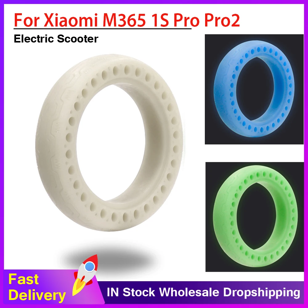 

Fluorescent Tire Explosion Proof Durable for Xiaomi Mijia M365/Pro/Pro 2 Mi3 Scooter Luminous Shock Absorber Solid Hole Tires