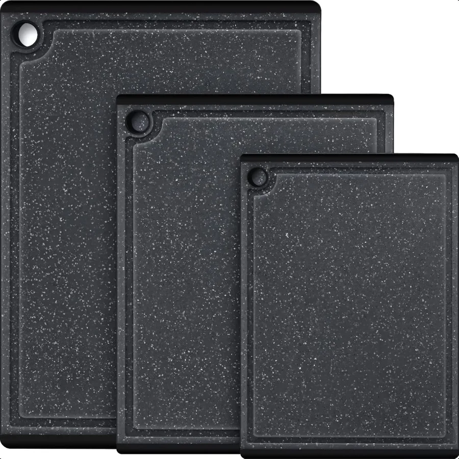 

Plastic Cutting Boards for Kitchen 3Piece Large Cutting Board Set Dishwasher Safe Chopping Boards with Nonslip Feet and Juice G