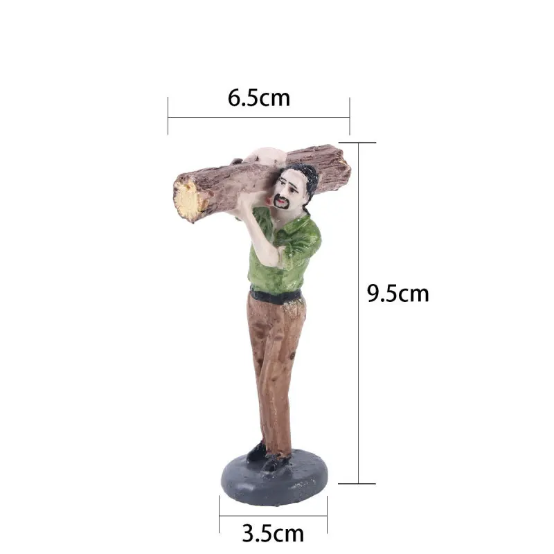 Lumberjack Miniature Landscape Decoration Figurines Resin Crafts Psychological Sand Ornaments Mini Decorations