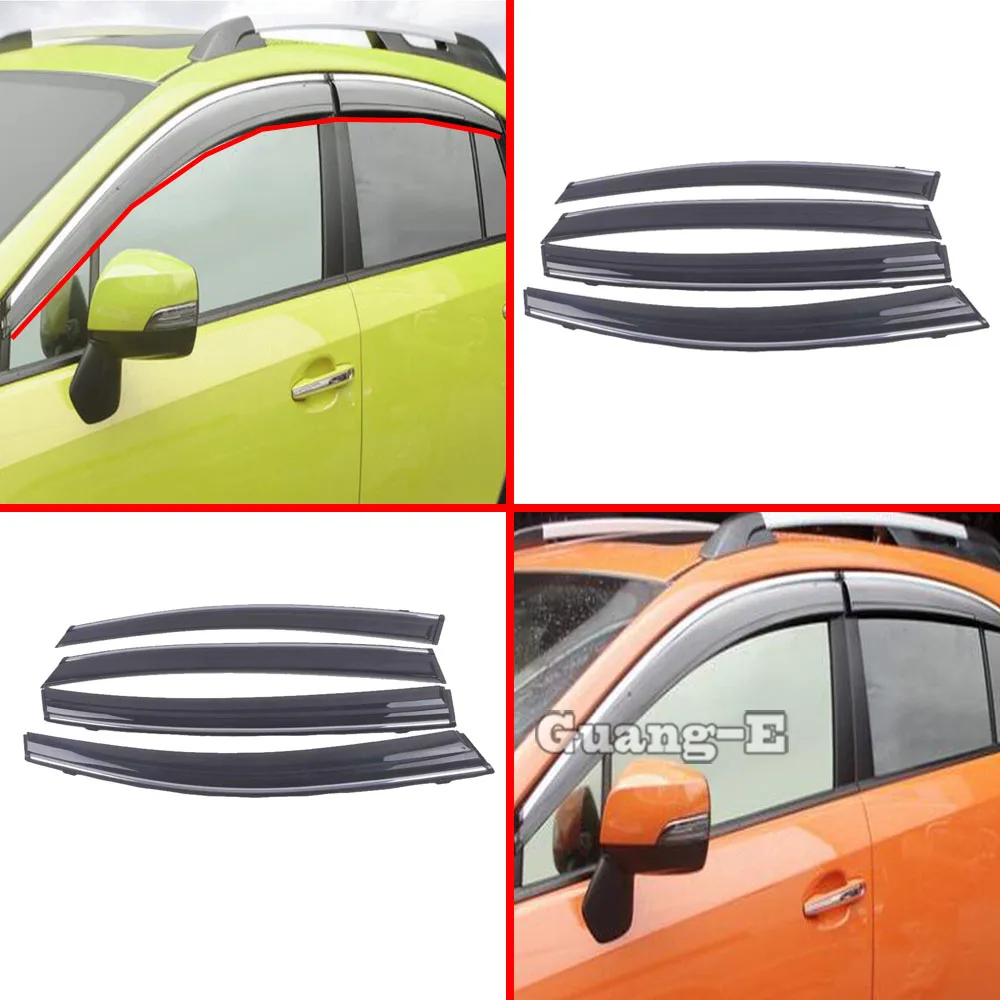 

Car Body Stick Lamp Plastic Window Glass Wind Visor Rain/Sun Guard Vent Part 4PCs For Subaru XV 2012 2013 2014 2015 2016 2017