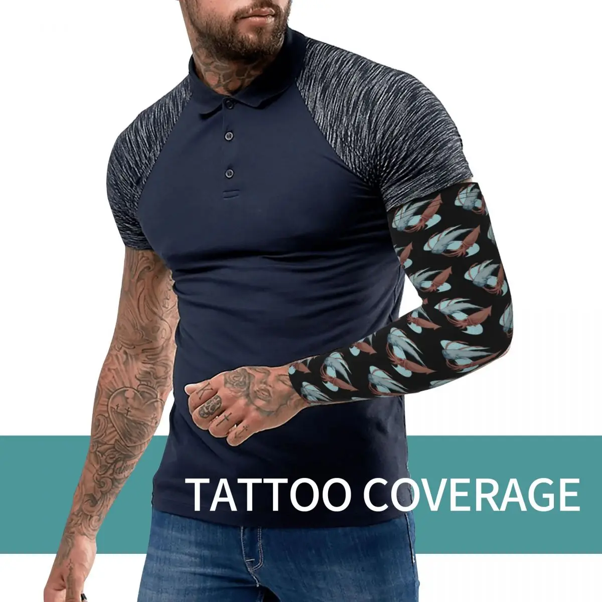 Sperm Whale Vs Giant Squid Outdoor Arm Sleeves Sun UV Protection Cover Summer Cycling Tattoo Sleeves