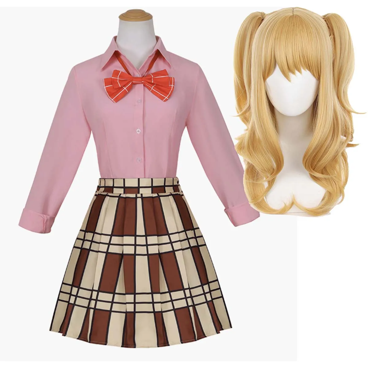 Disfraz de uniforme escolar de Anime Citrus Aihara Yuzu para mujer o peluca rubia