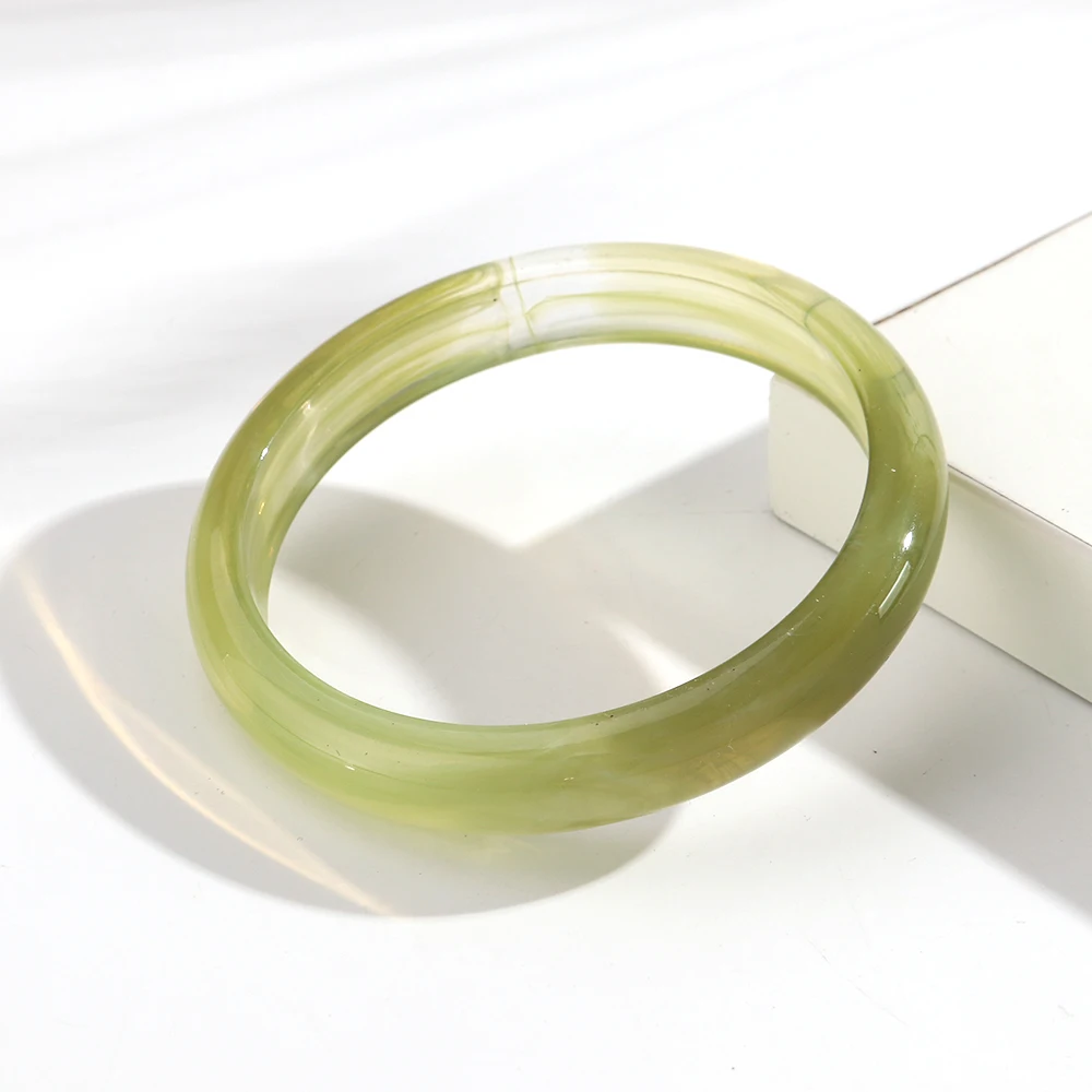 Women's Colorful Thin Round Acrylic Bangles, Boho Style