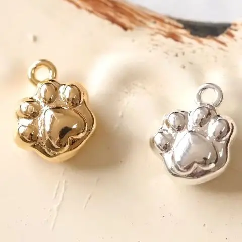 

2 шт. 10,3x8,5 мм с медным покрытием из настоящего золота, милые 3D подвески в виде когтей домашних животных, сделай сам, ювелирные аксессуары ручной работы