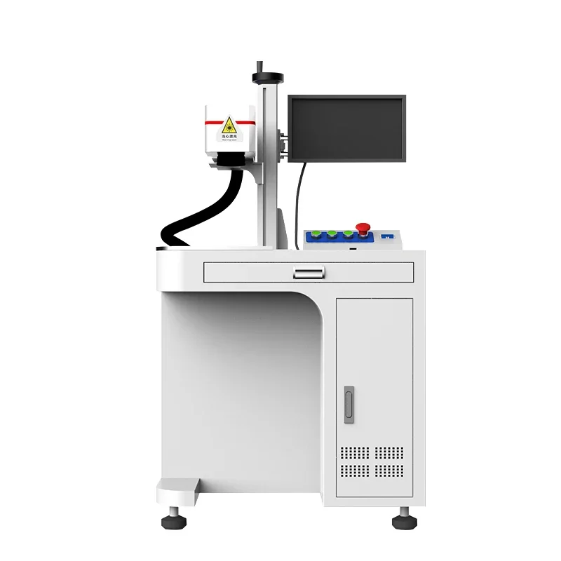 Cabinet Type Fiber Marking Machine with Desk Pointer Metal Engraving Cutting 20W 30W 50W Max Power for Precision Work