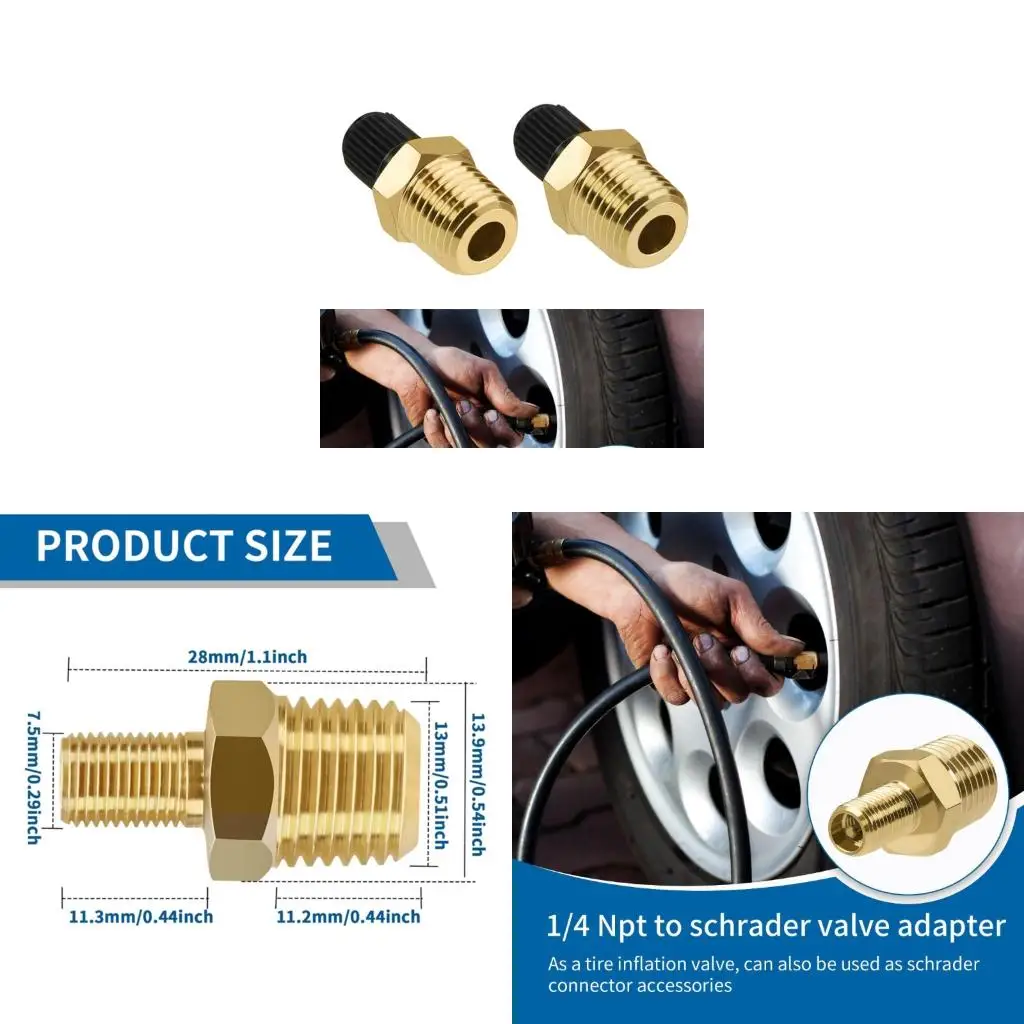  2pcs Valves Adapter Connector For Automotive Tire Pumps And Compressors Portable