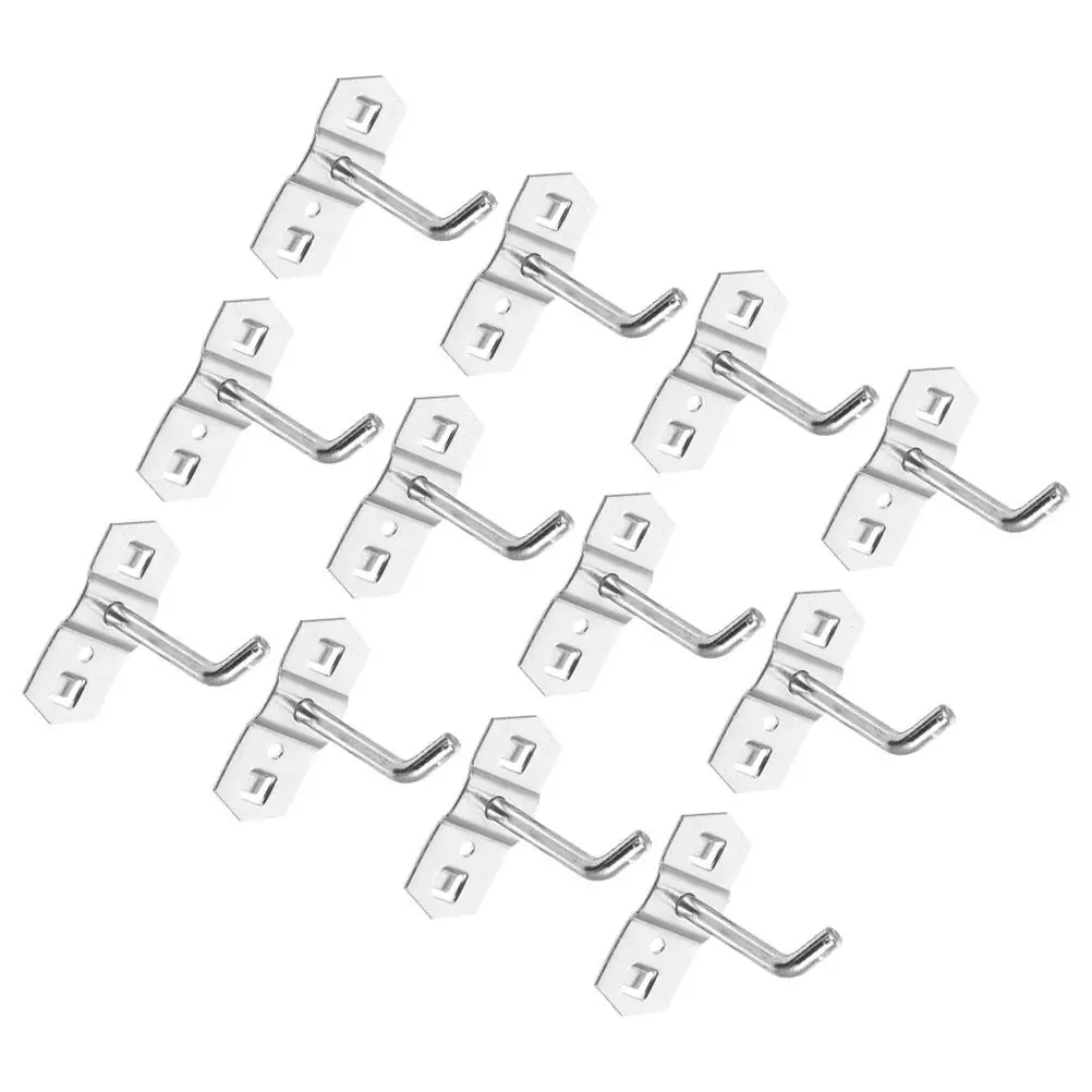 12Pcs Single Diagonal Hooks Metal Heavy Duty Pegboard Accessories Storage Organizer 25x6 Hanging Sturdy Practical