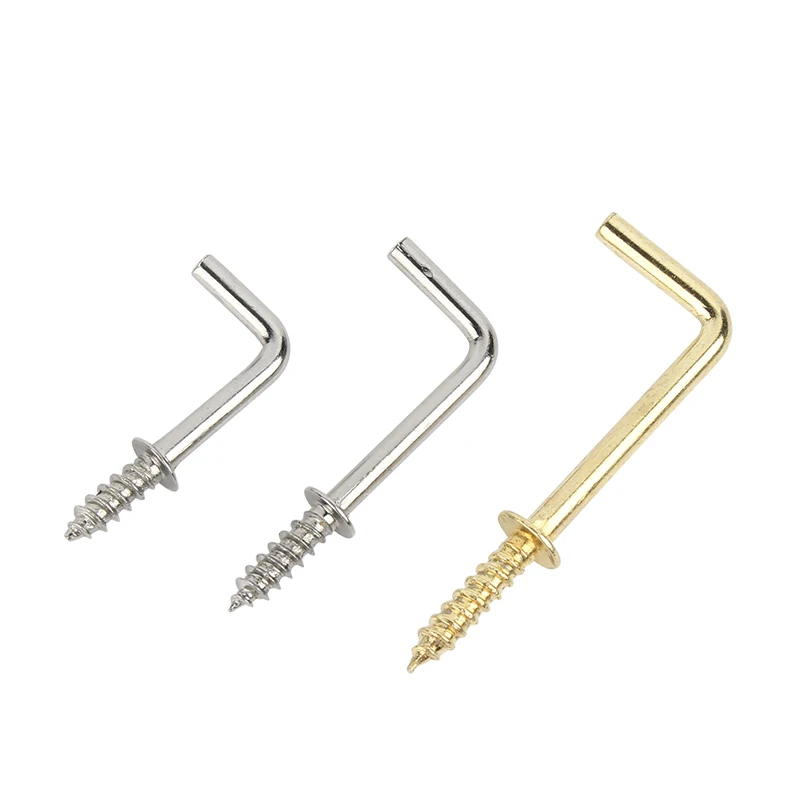 100-500 قطعة L على شكل المسمار الذاتي التنصت الكربون الصلب L-شكل الزاوية اليمنى المسمار هوك لتعليق الصورة إطار صور ضوء المصباح #3