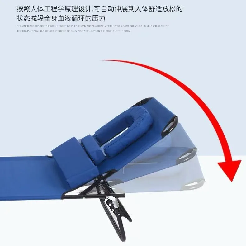 Folding beach chair with hole three fold lunch break bed camping sun back chair oxford cloth