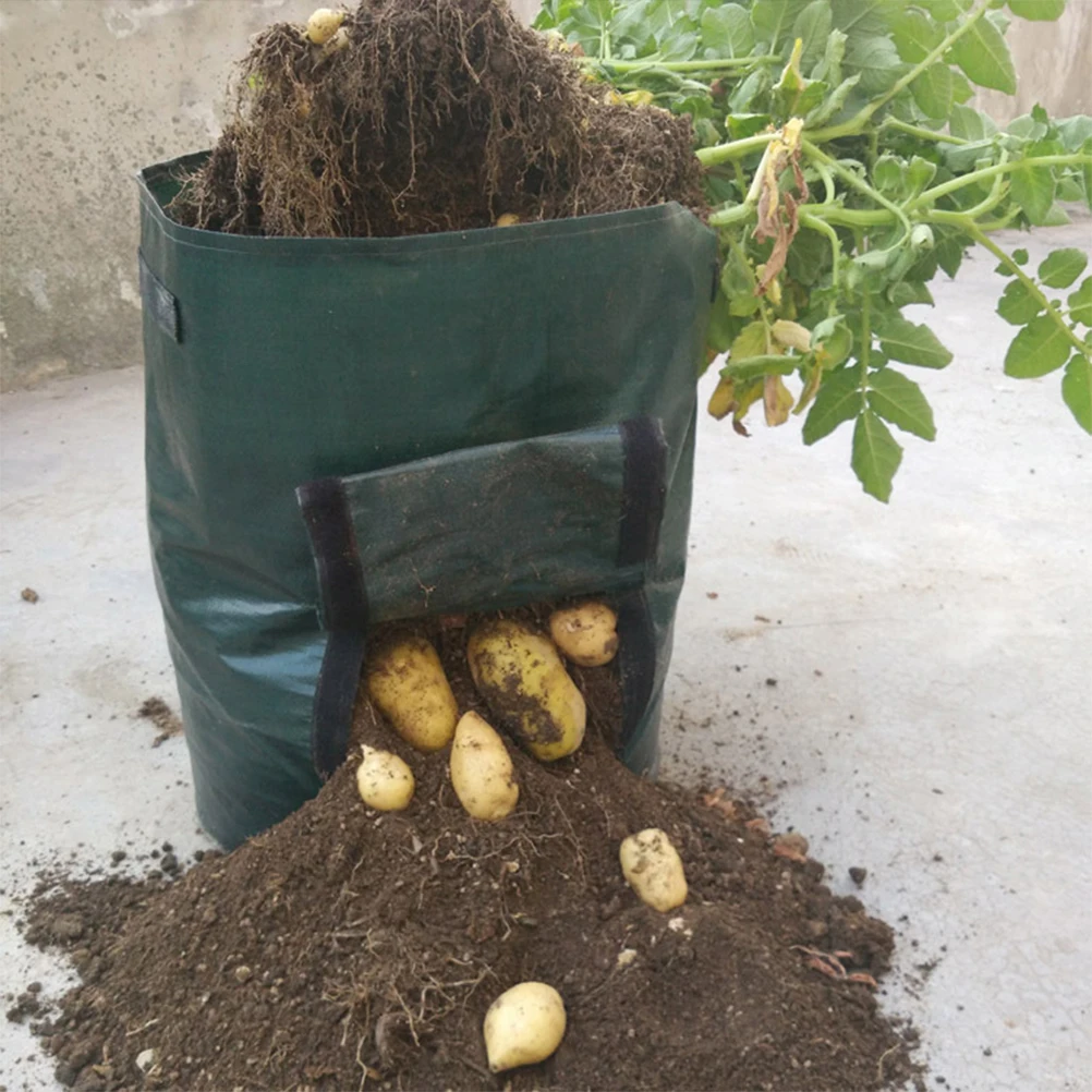 

Fabric Planting Bags Eco-Friendly Grow Bags For Potatoes Vegetables Durable Garden Pouches Flap Window 35X45Cm