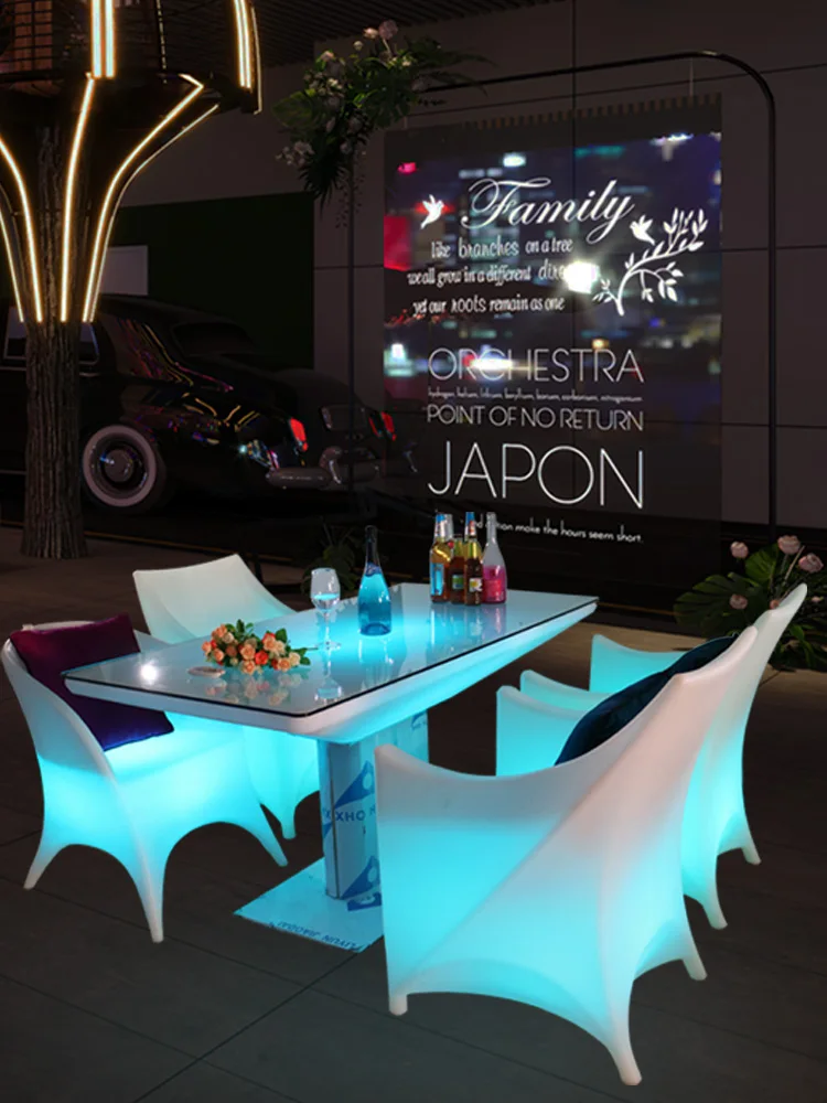 Bar luminescent coffee table led table music dining bar table chairs loose table booth clear bar box rectangular bar