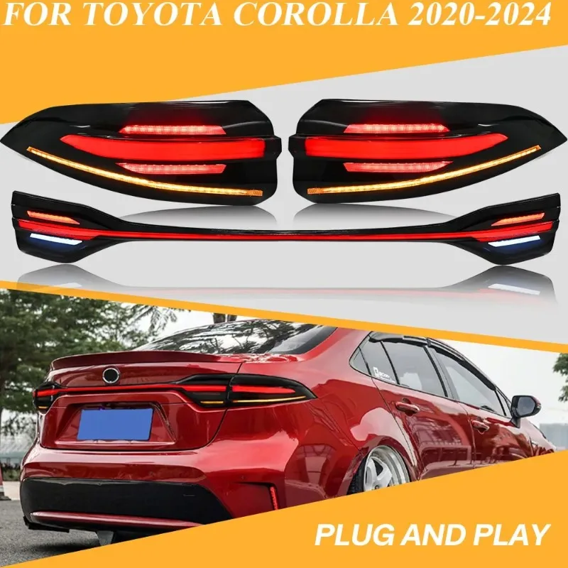 

For Toyota Corolla 2020-2024 LED Tail Lights Pair with Sequential Turn Signal L+R Replacement