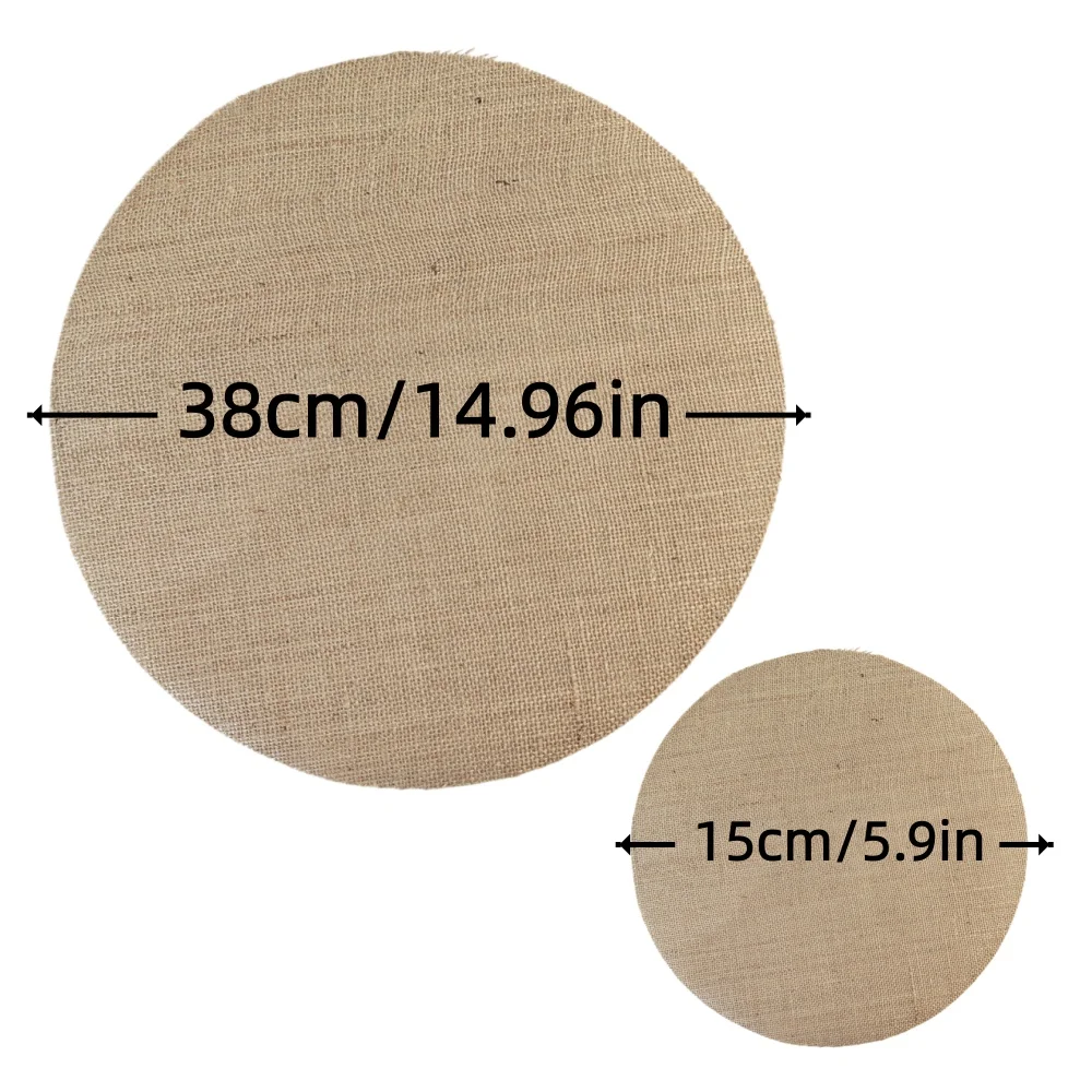 30/50/100pcs round jute placemats, 38cm enlarged placemats/15cm small coasters are suitable for dinners and outdoor parties