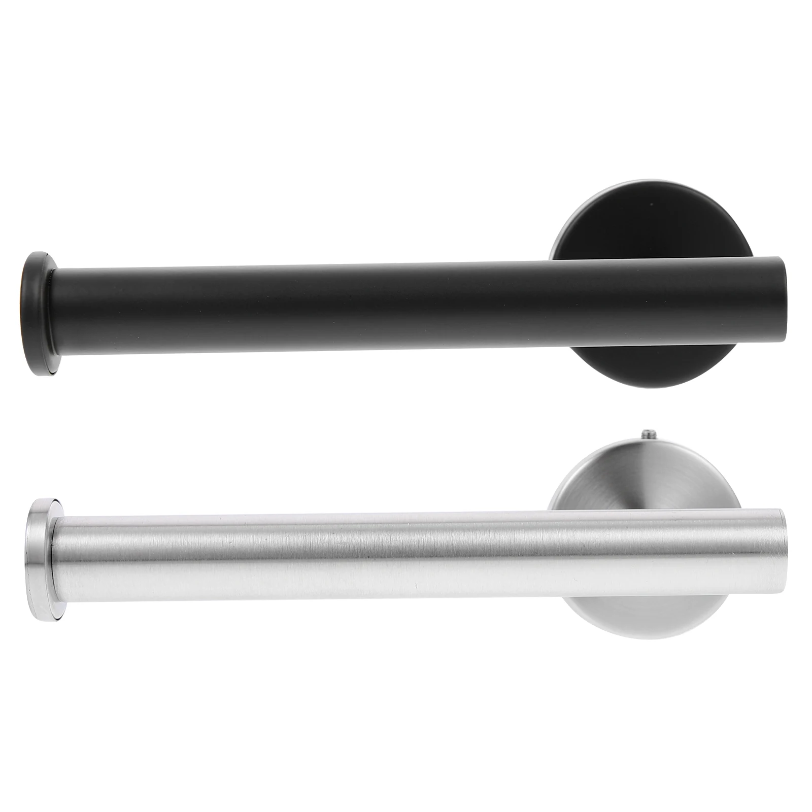 

2pcs Stainless Steel Towel Mounted Multi Function Roll Paper Shelf For Bathroom Kitchen Hotel Use Compact Lightweight