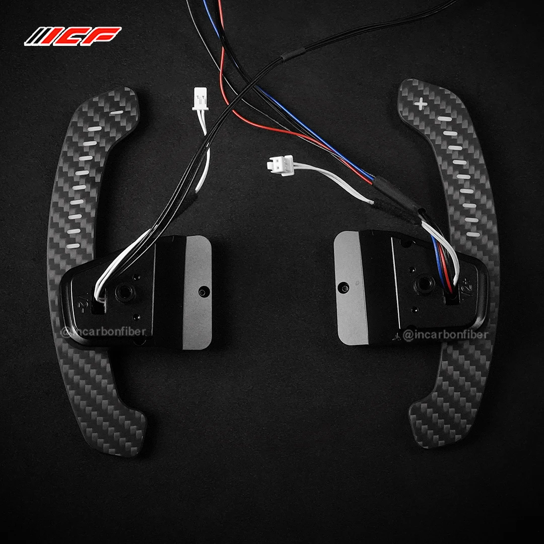 ICF Carbon Fiber Steering Wheel LED Magnetic Shift Paddle For Volkswagen Golf 8 MK8 CC GTI R Car Accessories
