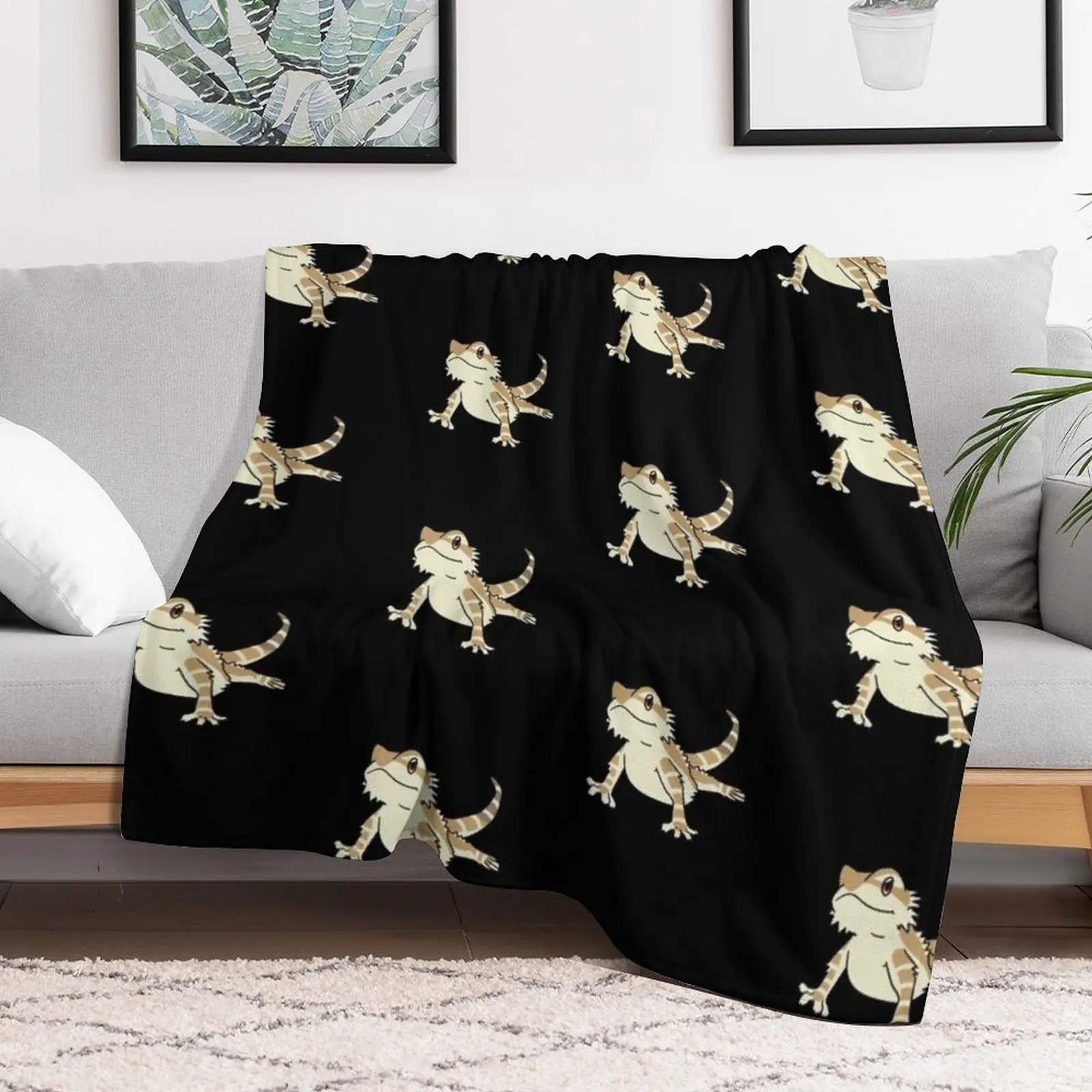 Cute Bearded Dragon Throw Blanket Loose Blankets For Bed Bed linens anime Blankets