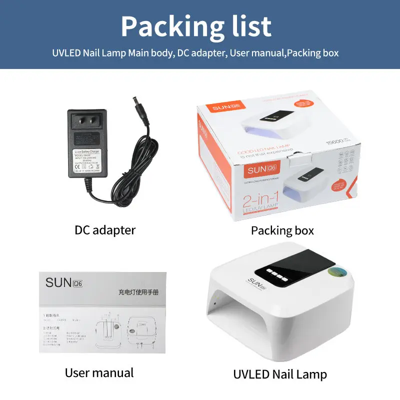 48W Rechargeable UV LED Nail Lamp Professional UV Light with Auto Sensor 4 Timer Settings Cordless Nail Dryer for Salon & Home